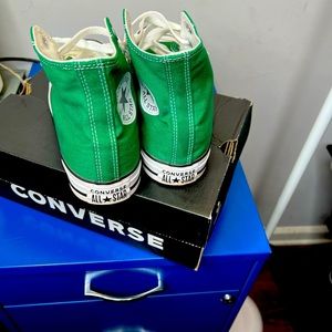 ALL GREEN HIGH TOP CONVERSE WORE ONCE